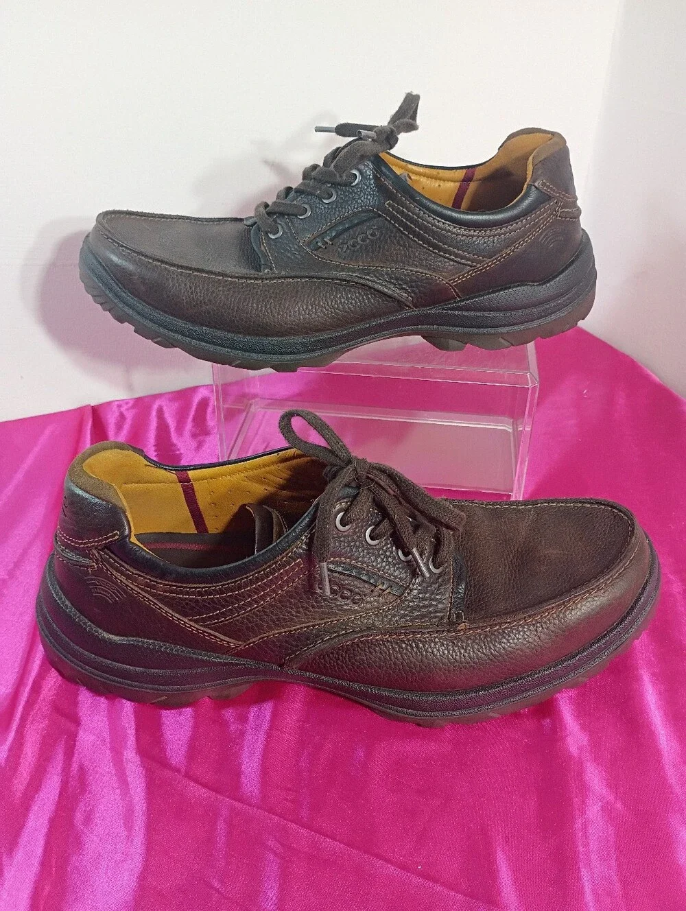 ECCO Men's Brown Leather Lace Up Oxford Casual Shoes Size US 13 EU 47
